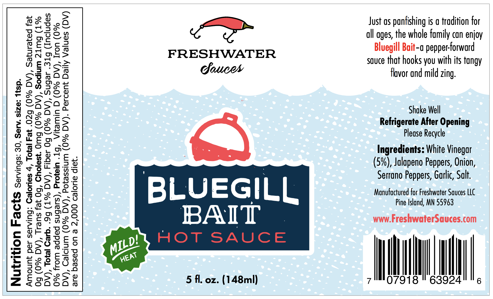 2-Bottle Pack of Bluegill Bait Hot Sauce